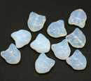 10pc Opal white cat head beads