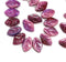 12x7mm Pink leaf beads, sparkling pink inlays Czech glass, 40pc