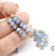 3x5mm Opal blue gold coating rondelle beads, czech glass - 40pc