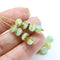 5x7mm Light green beige Czech glass rondelle beads, 25pc