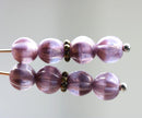 6mm Purple luster round melon shape czech glass beads, 30Pc