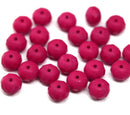 5x7mm Matte red czech glass rondelle beads, 25pc