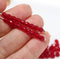 4mm Transparent red czech glass beads, fire polished - 50Pc