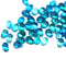 5x7mm Bright blue green Czech glass teardrop beads - 50pc