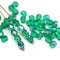 4mm Teal green czech glass fire polished beads, AB finish, 50Pc