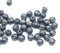 4mm Dark blue silver wash melon shape glass beads, 50pc