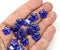 12mm Dark blue czech glass star beads with luster, 15pc