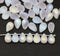 6x9mm Frosted clear czech glass teardrop beads, AB finish, 40pc