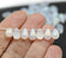 6x9mm Frosted clear czech glass teardrop beads, AB finish, 40pc