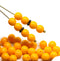 6mm Chrome yellow round druk czech glass beads, 40Pc