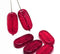25x12mm Large oval red flat czech glass beads with ornament - 6pc