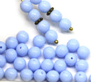 6mm Opaque light blue round druk czech glass beads, 40Pc