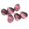 10x14mm Purple czech glass teardrops briolettes raindrop, 6pc