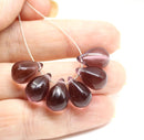 10x14mm Purple czech glass teardrops briolettes raindrop, 6pc