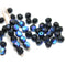 4mm Matte black czech glass fire polished beads luster, 50Pc
