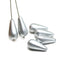 20x9mm Matte silver finish pear shape teardrop czech glass beads, 6pc