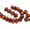 5x7mm Mixed brown czech glass rondelle beads, 25pc