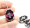 25x19mm Purple cross Czech glass large oval flat beads, 1Pc