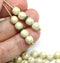6mm Pale beige round druk czech glass beads with luster, 40Pc