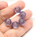 11mm Large bicone beads pale blue with purple luster - 6pc