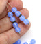 6mm Opal blue round druk czech glass beads, 40Pc