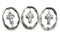 25x19mm Clear silver cross Czech glass large oval flat beads, 1Pc