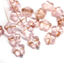 8mm Light pink with aventurine czech glass star beads, 20pc