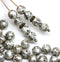 6mm Silver crackle round light gray druk czech glass beads, 40Pc