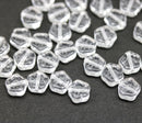 6mm Crystal clear daisy flower czech glass beads, 40pc