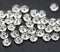 3x5mm Clear rondelle beads silver holes Czech glass, 40pc