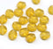 9x8mm Frosted yellow  flat oval wavy czech glass beads, 20Pc