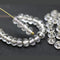 3x5mm Clear rondelle beads silver holes Czech glass, 40pc