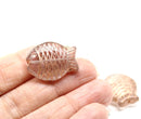 24x18mm Pale pink large fish beads copper finish Czech glass, 2pc