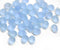 5x7mm Frosted light blue glass drops, czech teardrop beads, 50pc