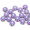 9mm Green purple Czech glass daisy flower beads 20pc