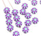 9mm Green purple Czech glass daisy flower beads 20pc