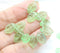 12x7mm Light green leaf beads crackle finish Czech glass, 30Pc