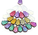 Full metallic Christmas tree beads Czech glass 8pc