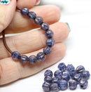 1.5mm hole Dark blue luster 6mm melon shape beads - 30pc