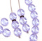 9x8mm Lilac lavender flat oval wavy czech glass beads, 20Pc