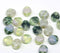 9x8mm Light green gray flat oval wavy czech glass beads, 20Pc