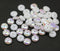 6mm White czech glass rondelle spacer beads, AB finsih, 50pc