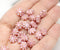 9mm Pink Czech glass daisy flower beads copper inlays 20pc