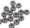 9mm Dark red brown Czech glass daisy flower beads silver wash 20pc