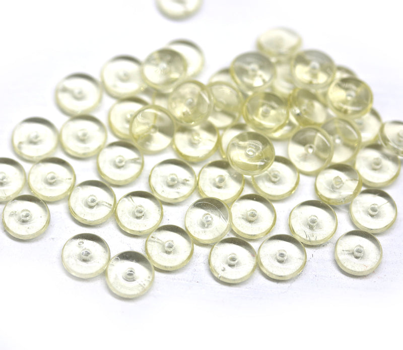 6mm Light yellow czech glass rondelle spacer beads, 50pc