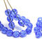 6mm Sapphire blue fire polished round czech glass beads, 30Pc