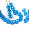 6mm Capri blue fire polished round czech glass beads, 30Pc