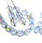 6mm Pale sapphire blue AB finish fire polished round czech glass beads, 30Pc