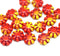 9mm Red yellow Czech glass daisy flower beads 20pc