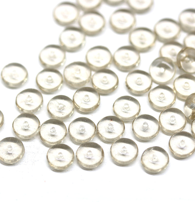 6mm Pale brown czech glass rondelle spacer beads, 50pc